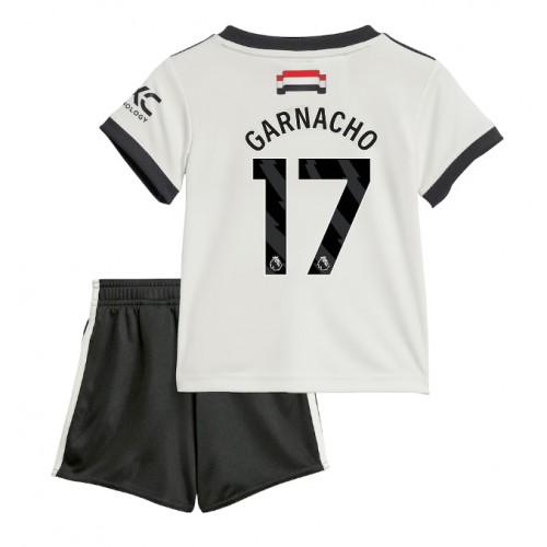 Fotballdrakt Barn Manchester United Alejandro Garnacho #17 Tredjedraktsett 2024-25 Kortermet (+ Korte bukser)